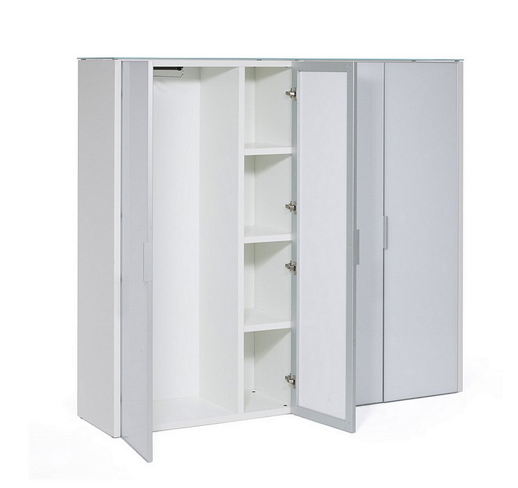 Кабинет премиум класса Kyo GALA Шкаф для бумаг+гардероб, 2 дв.стекло, 2 дв.ЛДСП